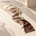 VCALVORIA™ Sorelle Women’s Long Silk Scarf — Tonal Color-Block Satin Neck Scarf & Narrow Wrap