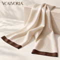 VCALVORIA™ Velisse Women’s Silk Jacquard Scarf — Tonal Geometric Long Neck Scarf & Shoulder Drape